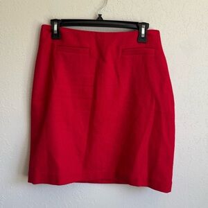 Talbots Red Wool Blend Pencil Skirt Womens 6P Academia Career Workwear Preppy